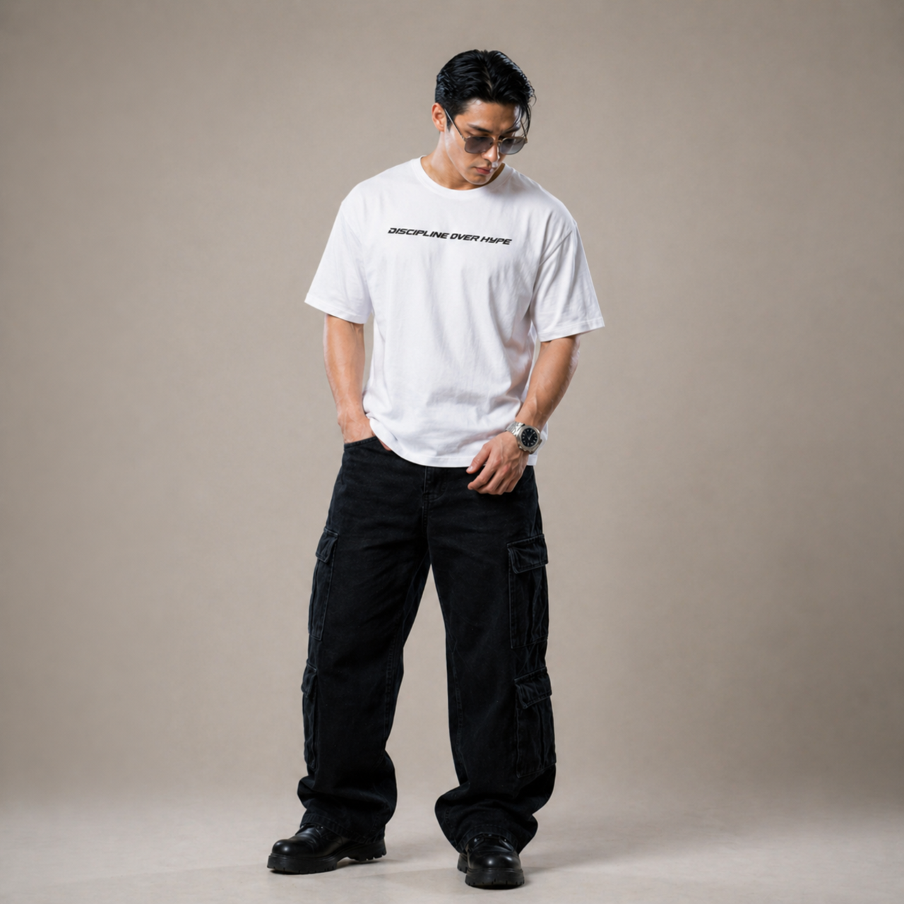 Discipline Over Hype Tee | Motivational Text T-Shirt | AERIX ATTIRE
